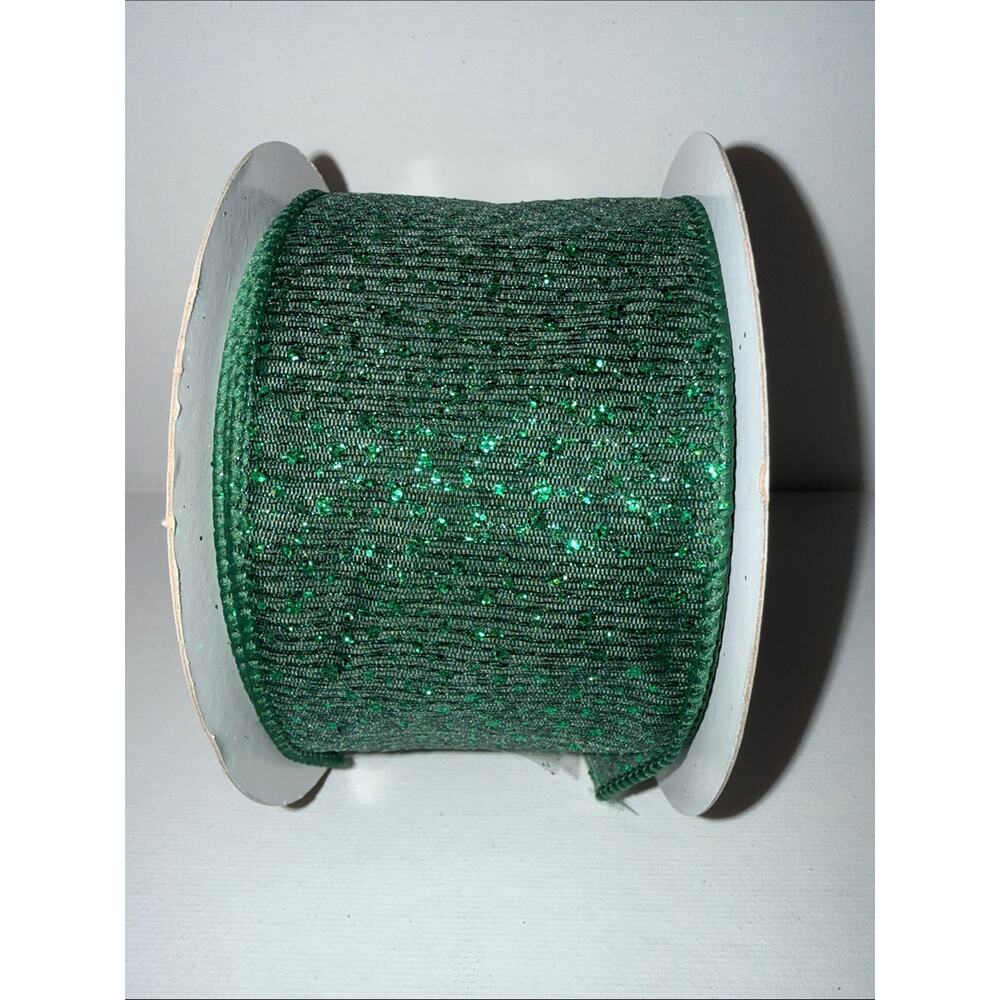 Green Decorative Holiday Ribbon - Picture 4 of 4